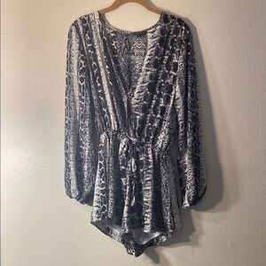 NLW Black and White Snake Print Romper